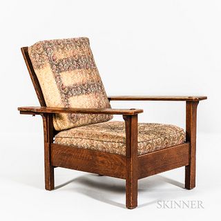 Arts and Crafts Oak Lounge Chair