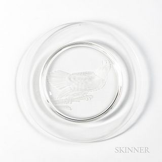 Eleven Steuben "Audubon" Glass Plates