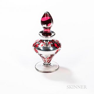 Cranberry Glass Deposit Ware Perfume