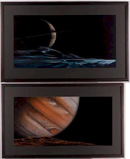Ludek Pesek Planetary Airbrush Prints, Pair