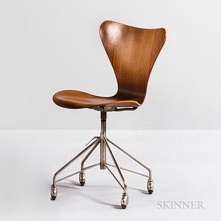 Arne Jacobsen (Danish, 1902-1971) for Fritz Hansen Sevener Desk Chair Model 3117