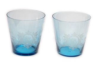 Pair Continental Glass Vases