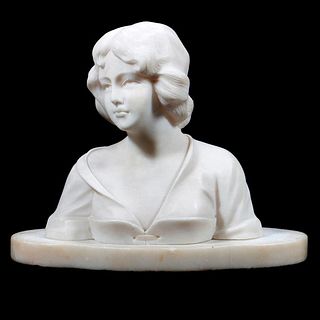 Marble Portrait Bust of a Woman