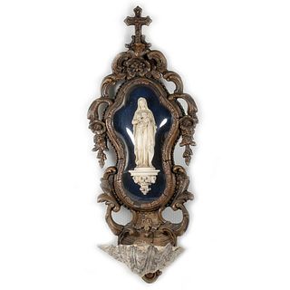 Madonna and Child Plaque with Clamshell
