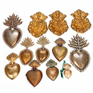 Collection of Sacred Hearts and Plaques (12)