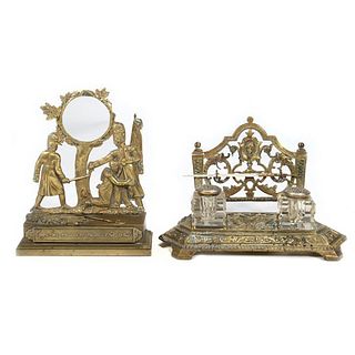 Gilt Metal Desk Ornaments