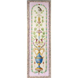 Neoclassical Style Pink Porcelain Panel