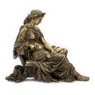 French Style Gilt-Bronze Classical Goddess Statue