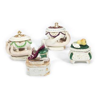 Group of 8 Porcelain Figural Trinket Boxes, incl. Vanities