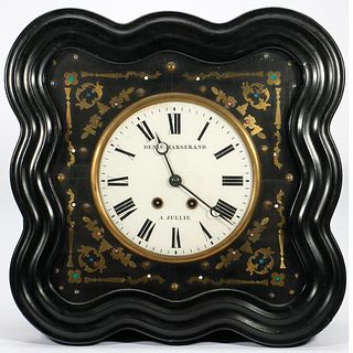 French Glass Face Wall Clock, 19th Century