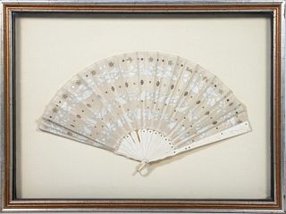 Framed 19th Century Silk and Lace Fans (3)