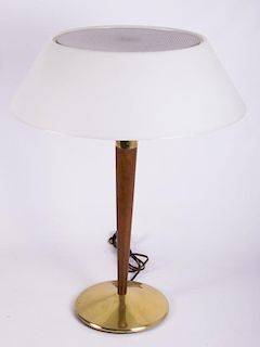 Lightolier Brass & Wood Mid-Century Lamp