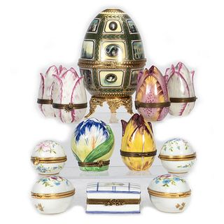 Collection of Limoges and Limoges Style Porcelain Boxes