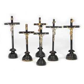 6 Souvenir Standing Wood Crucifixes