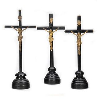3 Souvenir Standing Wood Crucifixes