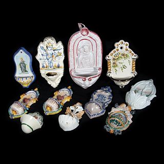 Collection of 12 Italian and Irish Ceramic Plaques