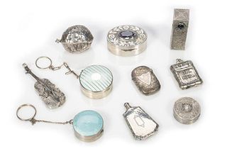 Collection of 10 Small Silver/Metal Accoutrements