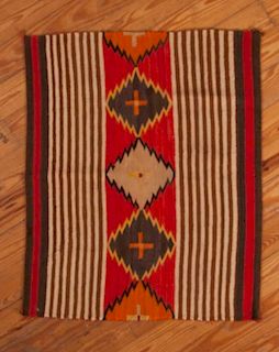 Navajo Style 3'4" x 4'2" Flat Weave Rug