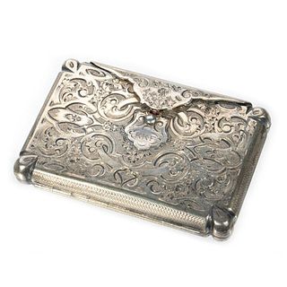 French Sterling Engraved Decorated Wallet