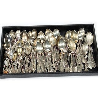 Approx. 80 Sterling Souvenir Teaspoons, incl. Late 19th/Early 20th Century