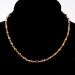 Antique 14k gold bead necklace