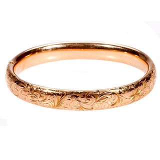 Antique 14k gold bangle bracelet