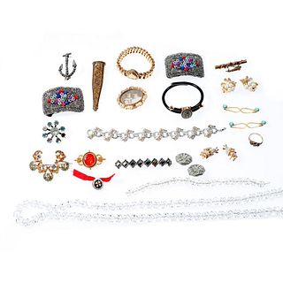 Collection of vintage, antique costume jewelry