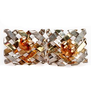 Gabriel Ofiesh pair of silver and 18k gold earrings