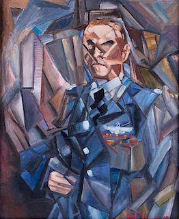 Ronald York Wilson Cubist Military Portrait