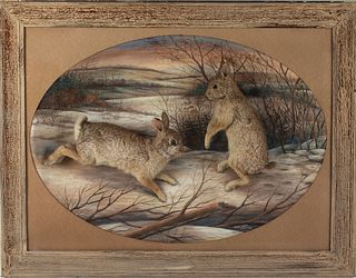 Herman Grieb (NY, 1867-1928), Rabbit Taxidermy 