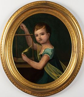 Portrait of a Child with Bird, 19th Century