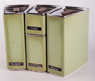 Mid-Century Stackable Canister Set, Four (4)