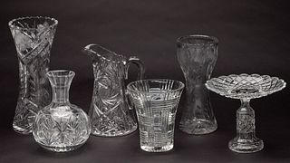 Group of 6 Pieces of Cut Glass