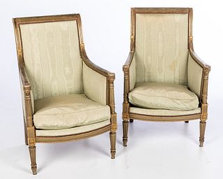 Pair of Louis XVI Style Painted Armchairs