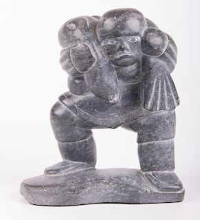 Silas Kayakjuak Inuit Stone Figural Carving
