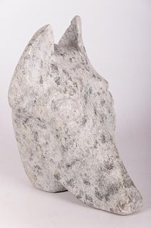 Carved Stone Greyhound Bust