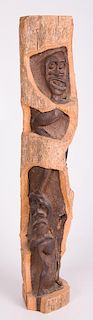Tribal Carved Wood Figural Sculpture