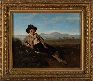 After Camille Corot, Italian Peasant Boy, O/C