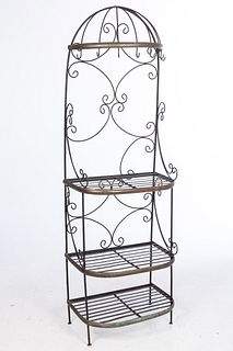 French Brass and Wrought Iron Bakers Rack