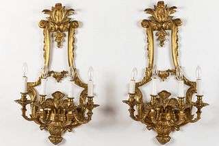 Pair of French 4-Arm Wall Lights, Modern
