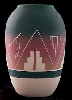 Signed Navajo Style Vase