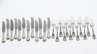 12 Austrian Silver Knives and 12 Forks