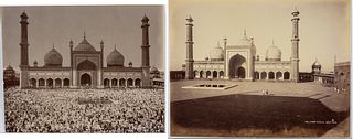 2 Albumen Photos Jumma Masjid Temple at Delhi