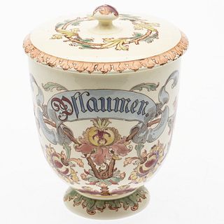 German Ceramic Plum Jar, Late 19th Century