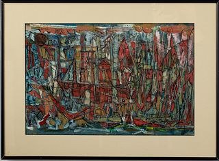 Walcott Cary, Dock, 1968, Acrylic and Ink on Paper