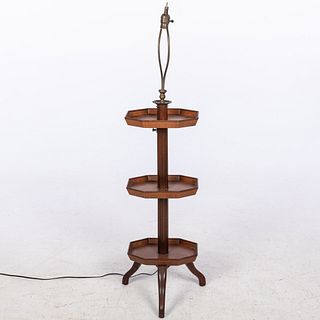 French Kingwood Three Tier Table Lamp