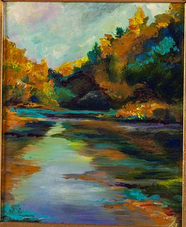 Kipling Collins, Landscape, Oil on Board