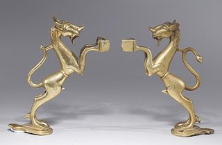 Pair of Antique Indian Gilt Metal Objects