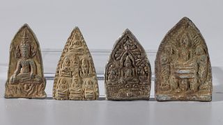 Group of 7 Thai Bronze Votive Tablets