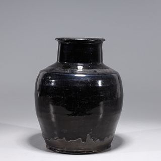 Chinese Black Glazed Ceramic Vessel